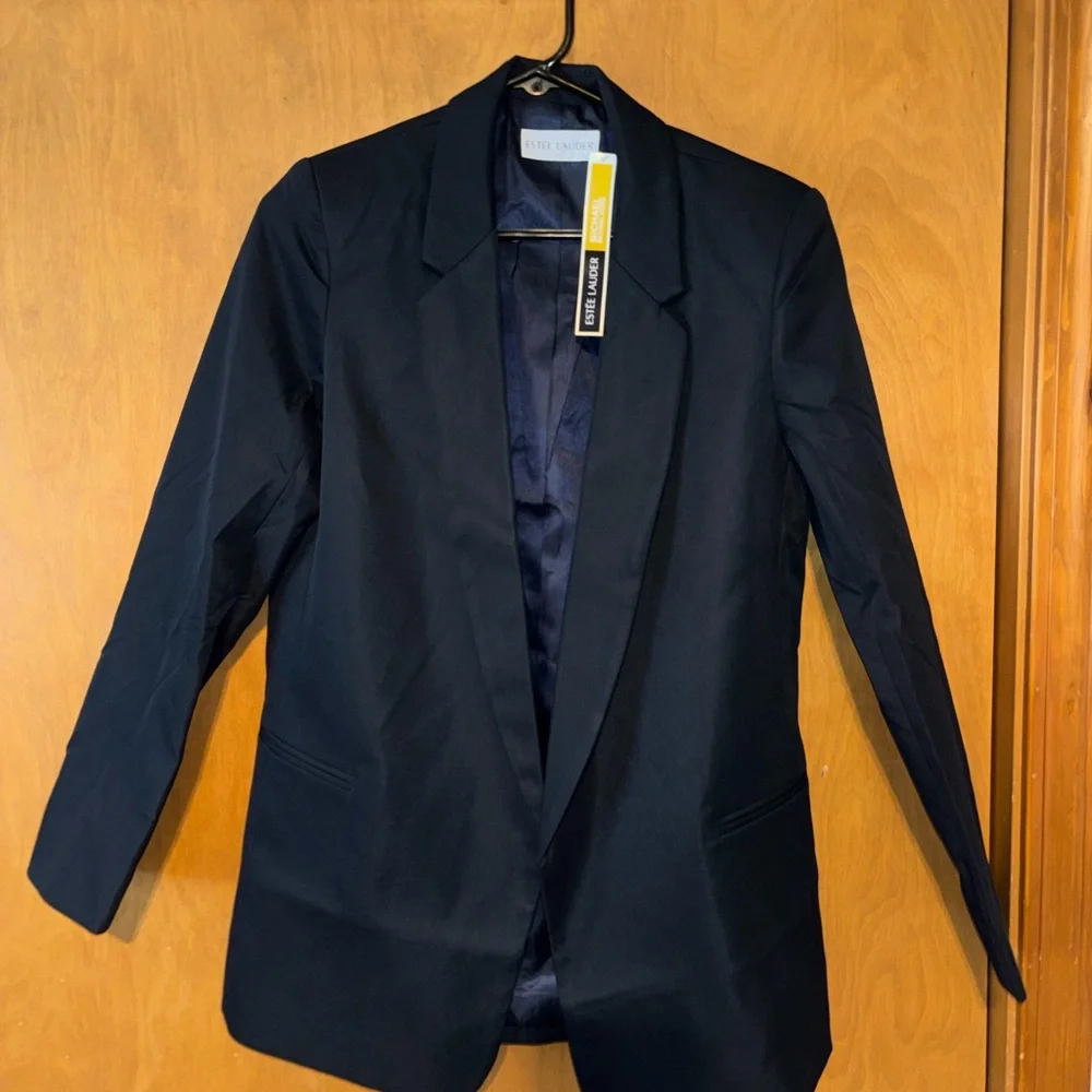NWT Estée Lauder Midnight Blue Suit Sets: Jackets S & M, both Pants Size 6 - Picture 1 of 12